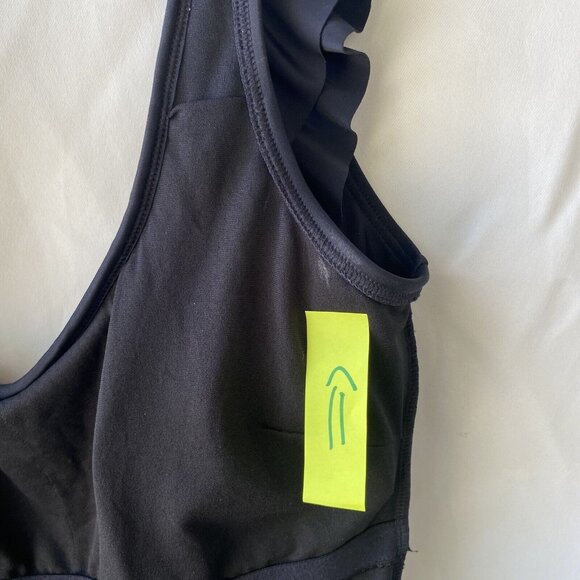 Dixperfect Ruffle One Piece Swimsuit Women Small Black Backless Tummy Control - Picture 3 of 16